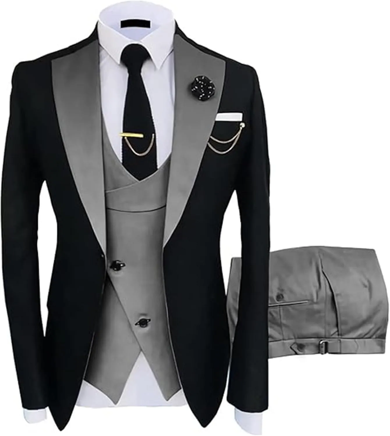 3 Piece Men Suits Slim Fit Wedding Prom Tuxedo Suits for Men Formal Business Suit