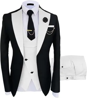 3 Piece Men Suits Slim Fit Wedding Prom Tuxedo Suits for Men Formal Business Suit