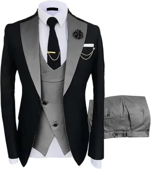 3 Piece Men Suits Slim Fit Wedding Prom Tuxedo Suits for Men Formal Business Suit