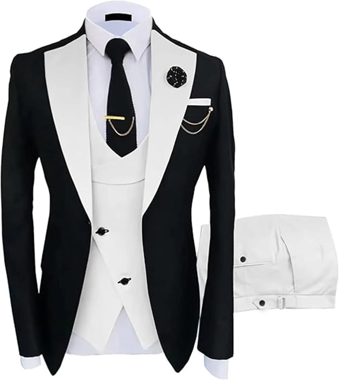 3 Piece Men Suits Slim Fit Wedding Prom Tuxedo Suits for Men Formal Business Suit