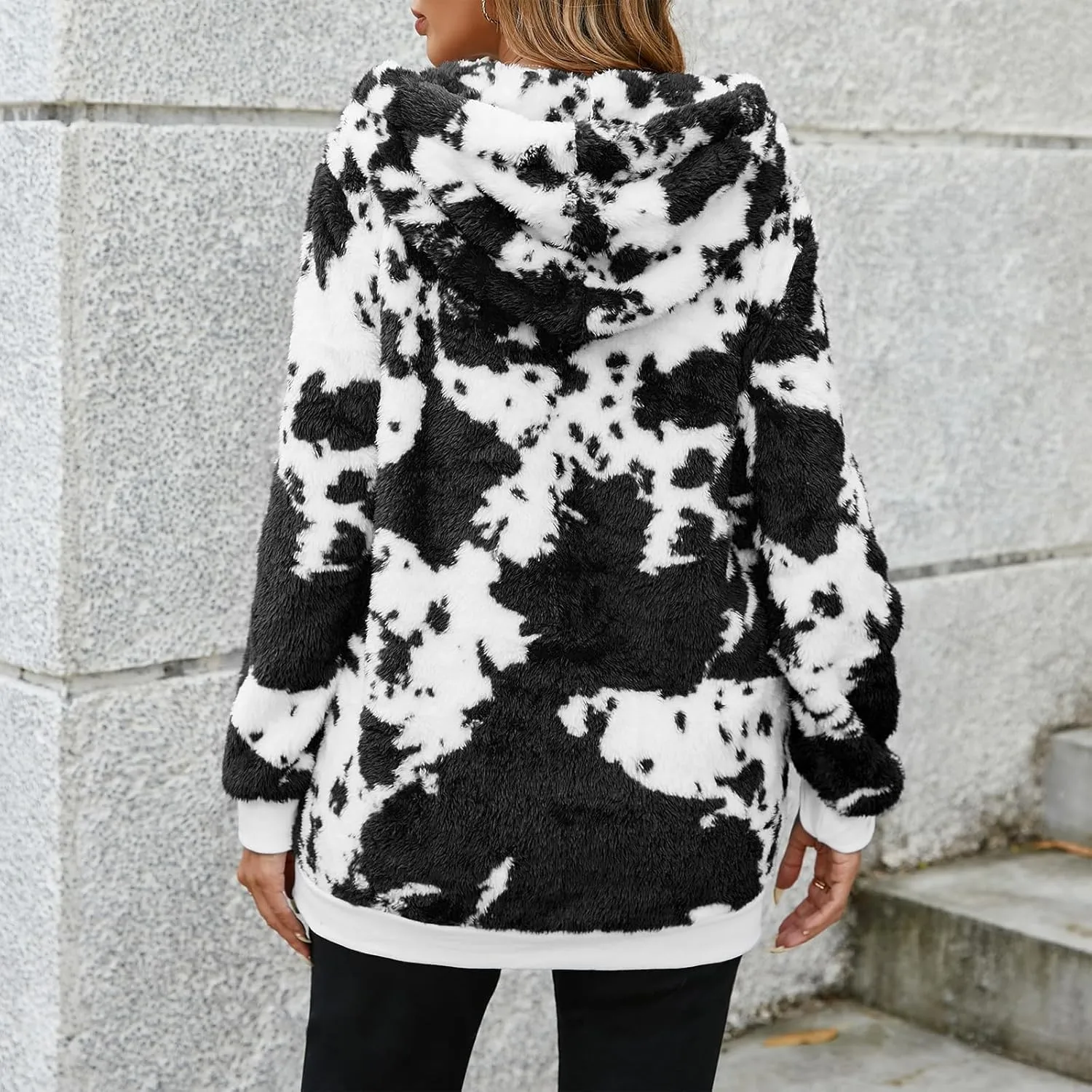 American Trends Womens Athletic Fuzzy Hoodies Sherpa Pullover Hoodie for Women Zip Oversized Plush Hoodie with Pockets