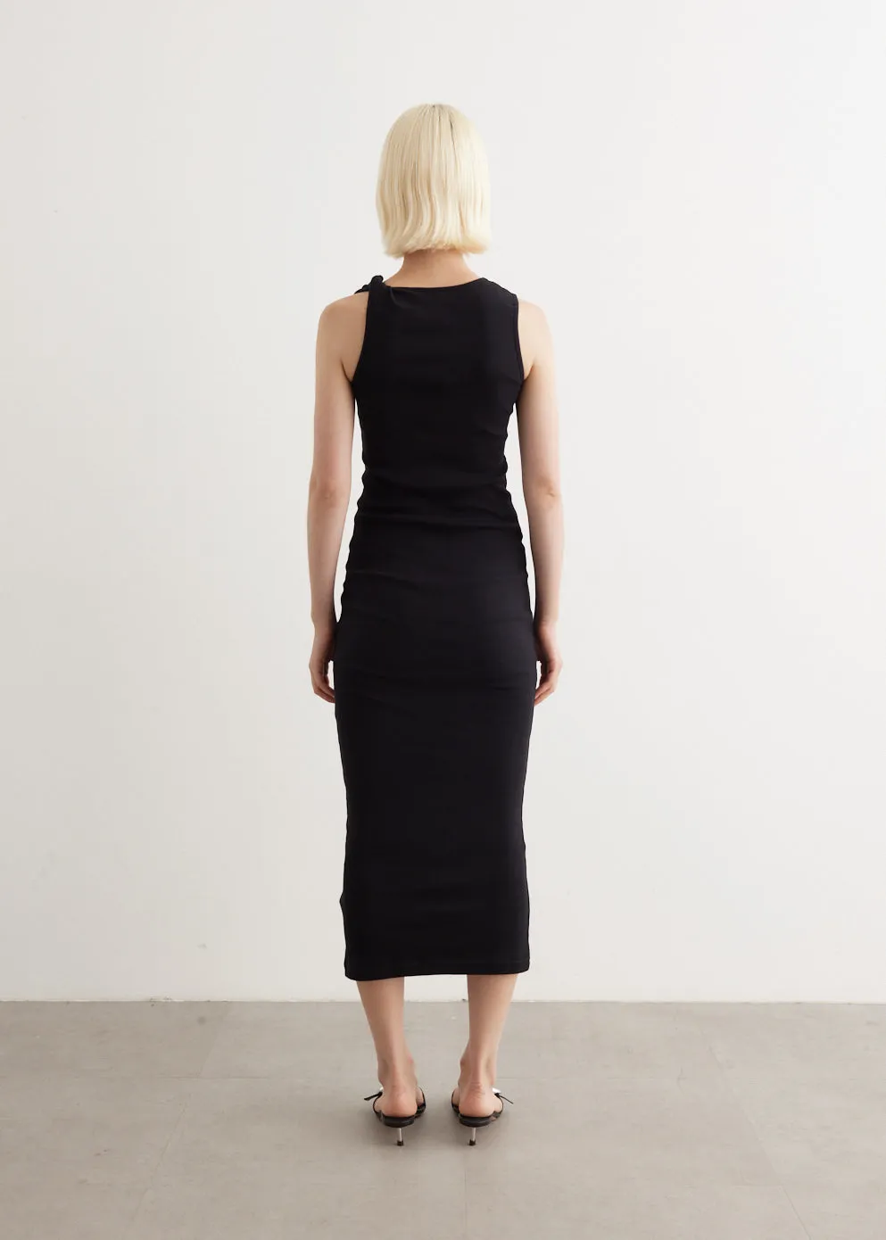 Anchor Embroidery Twisted Strap Dress