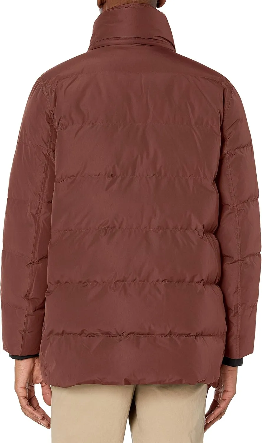 Andrew Marc Men's Gattica Down Parka Jacket with Removable Faux Fur Trimmed Hood and Bib