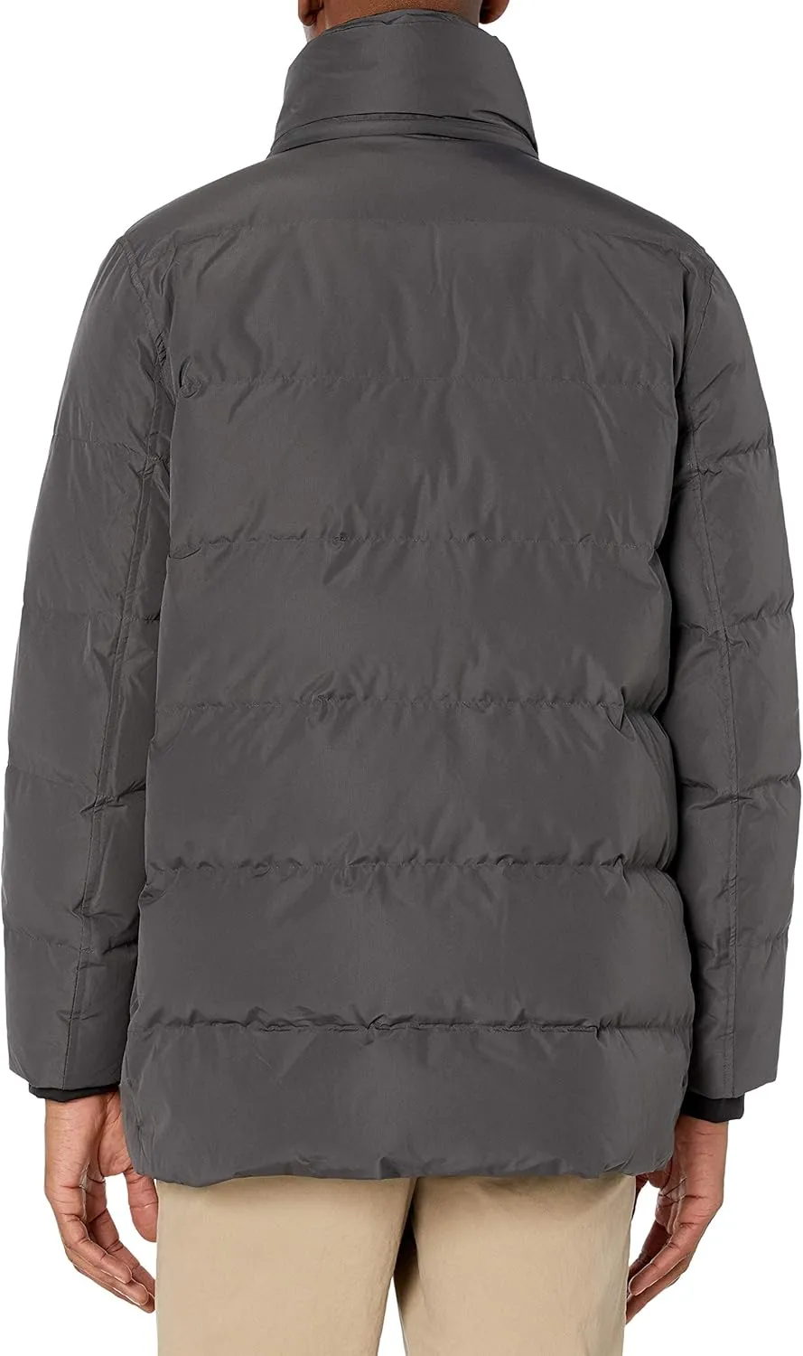 Andrew Marc Men's Gattica Down Parka Jacket with Removable Faux Fur Trimmed Hood and Bib