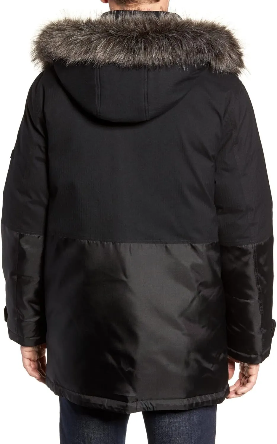 Andrew Marc Men's Maxfield Mid Length Down Jacket with Removable Hood