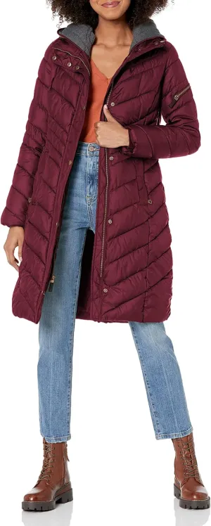 Andrew Marc Women's Odessa Slim Long Synthetic Down Jacket