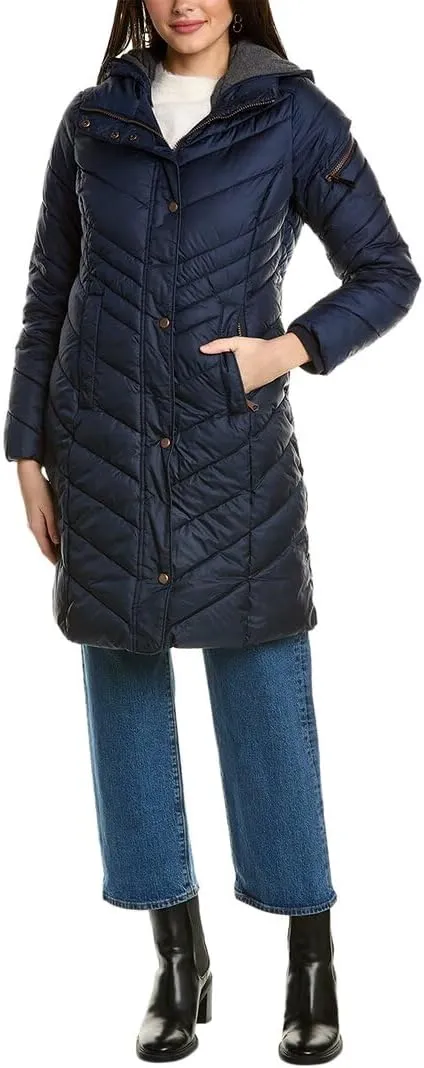Andrew Marc Women's Odessa Slim Long Synthetic Down Jacket