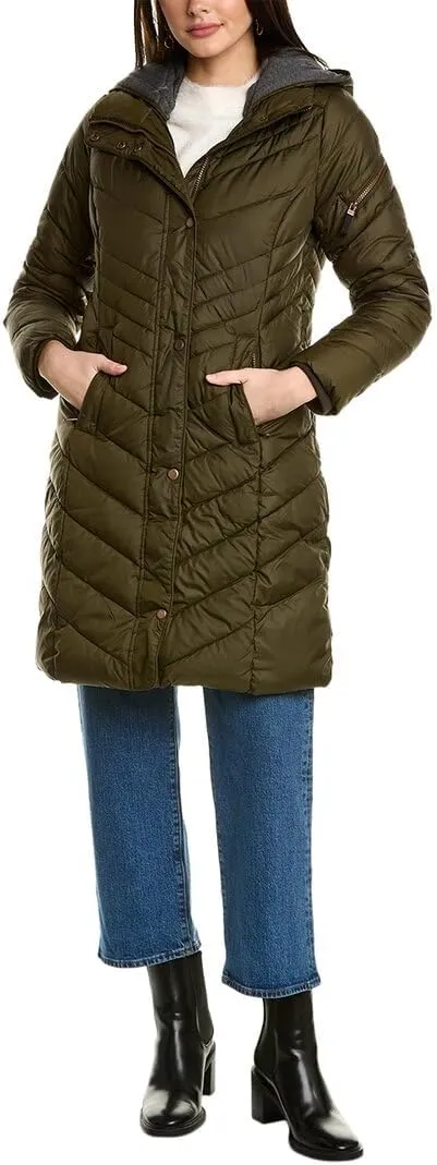 Andrew Marc Women's Odessa Slim Long Synthetic Down Jacket