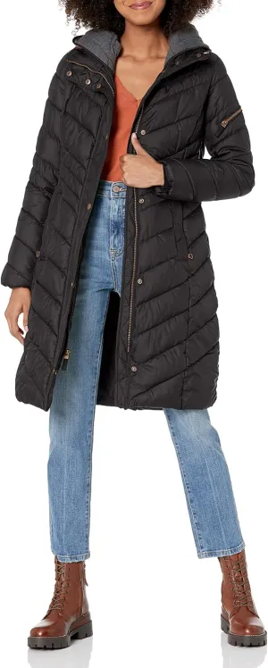 Andrew Marc Women's Odessa Slim Long Synthetic Down Jacket