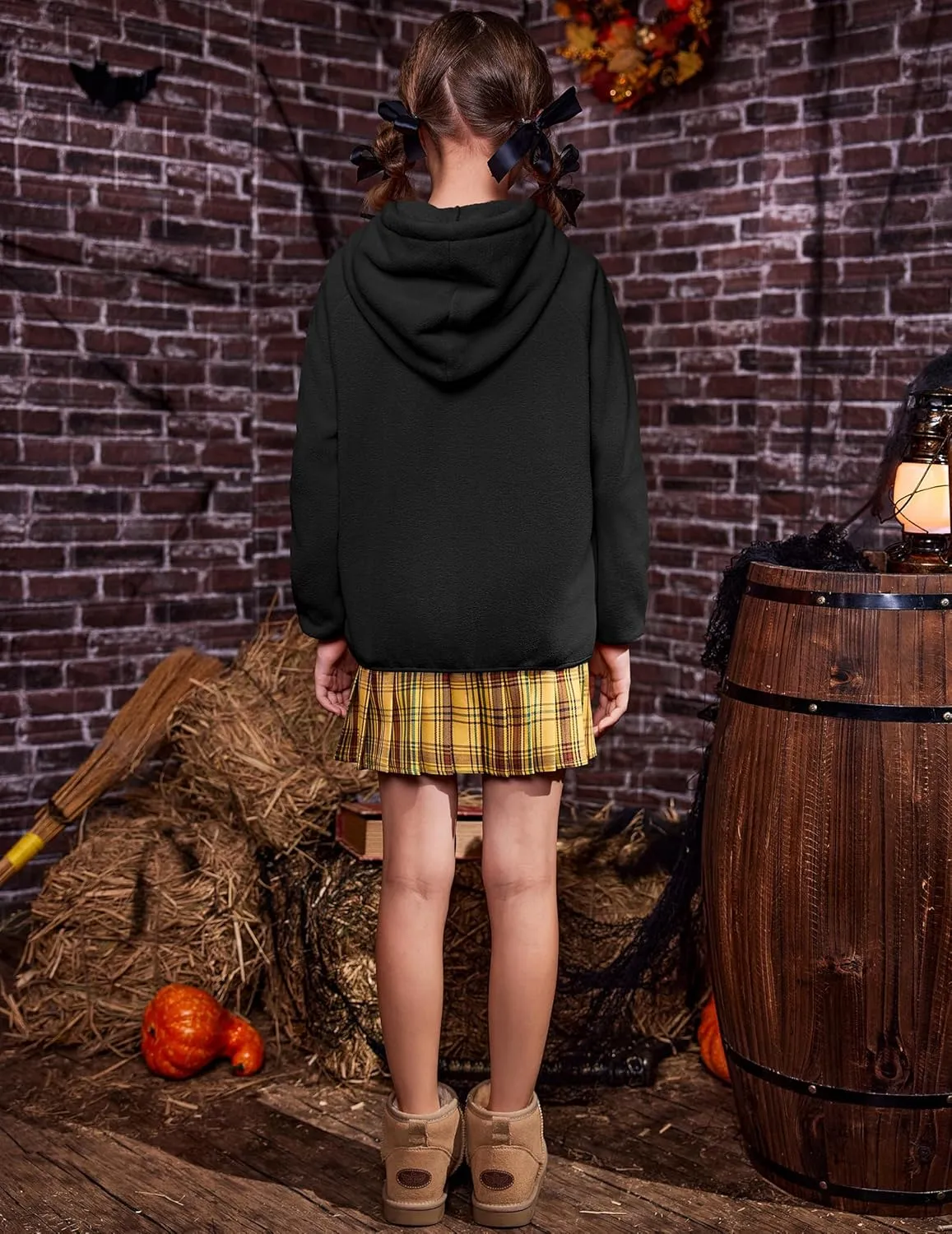 Arshiner Girls Fleece Pullover Hooded Sweatshirt Colorblock Sherpa Hoodie for Teen Girl Winter Button Jacket Coat with Pocket