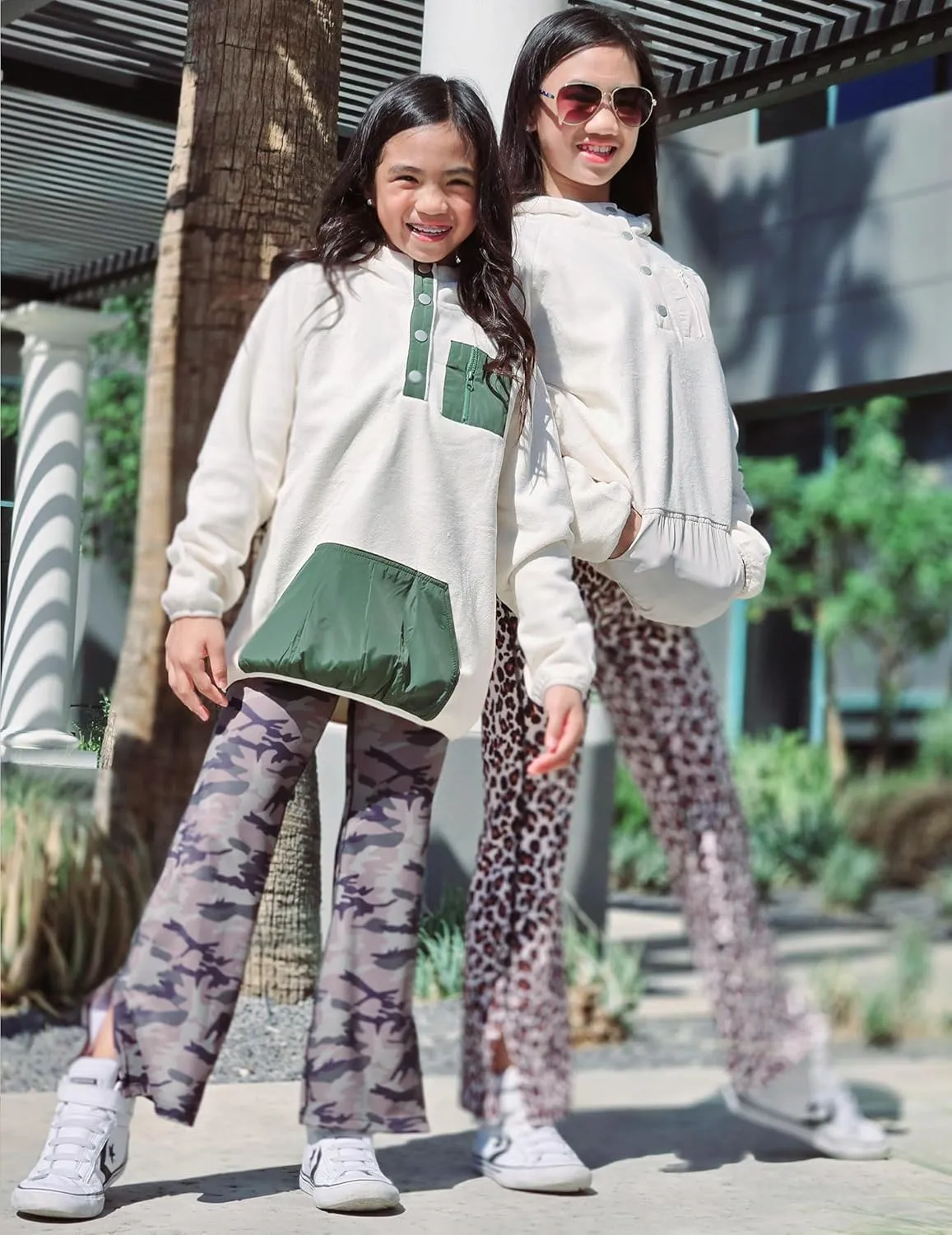 Arshiner Girls Fleece Pullover Hooded Sweatshirt Colorblock Sherpa Hoodie for Teen Girl Winter Button Jacket Coat with Pocket