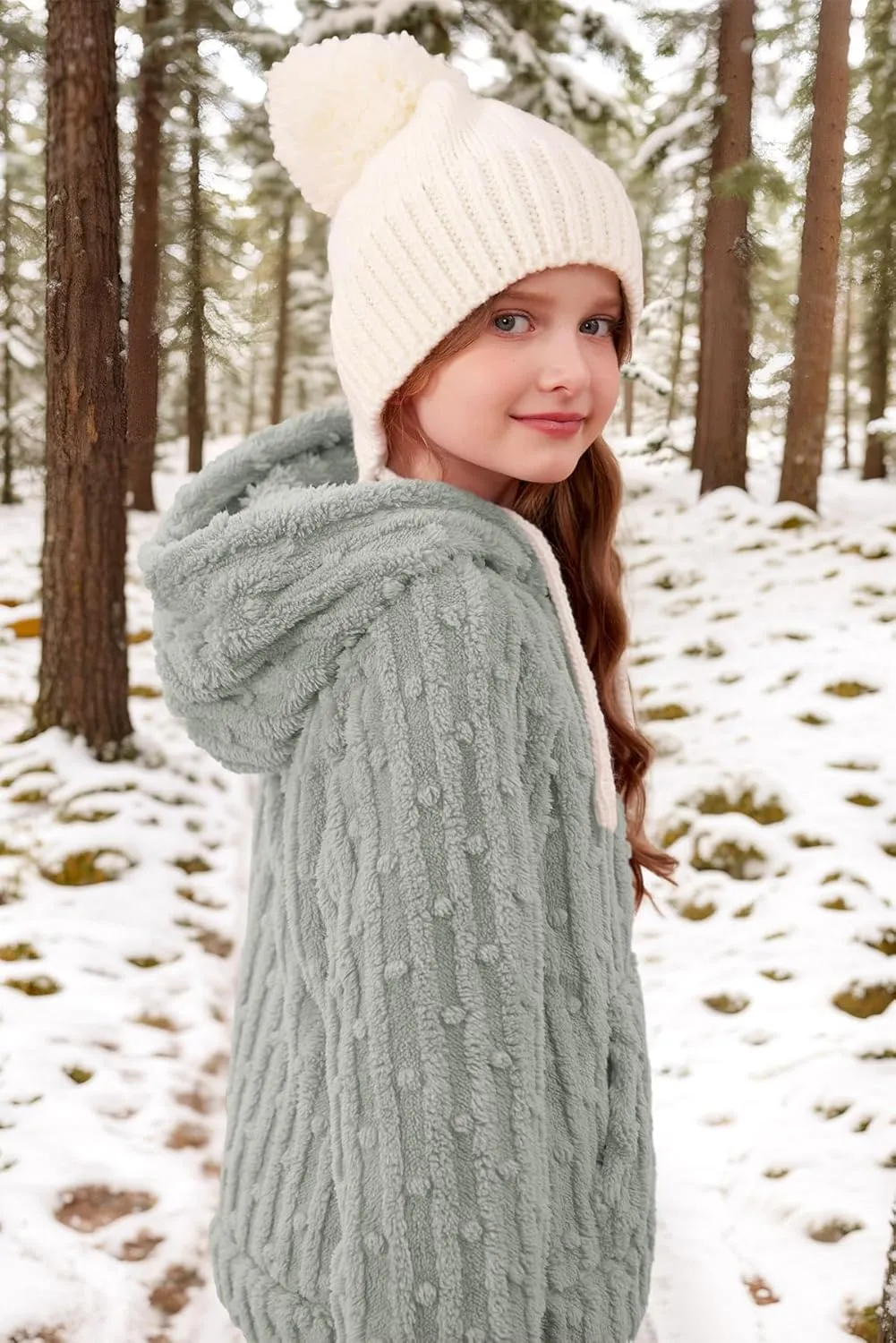 BesserBay Girls Fleece 1/4 Zip Hoodies Warm Loose Pullover Sweatshirt with Pockets 5-14 Years