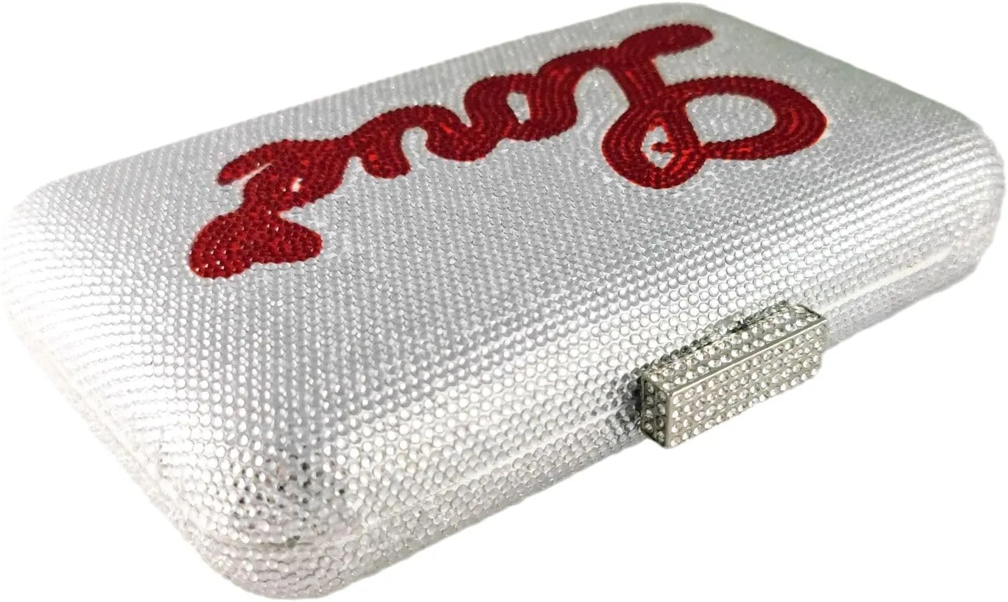 Boutique De FGG Luxury Crystal Evening Bags Women Heart and Love Clutch Purse for Wedding Bridal Rhinestone Handbags,Mini