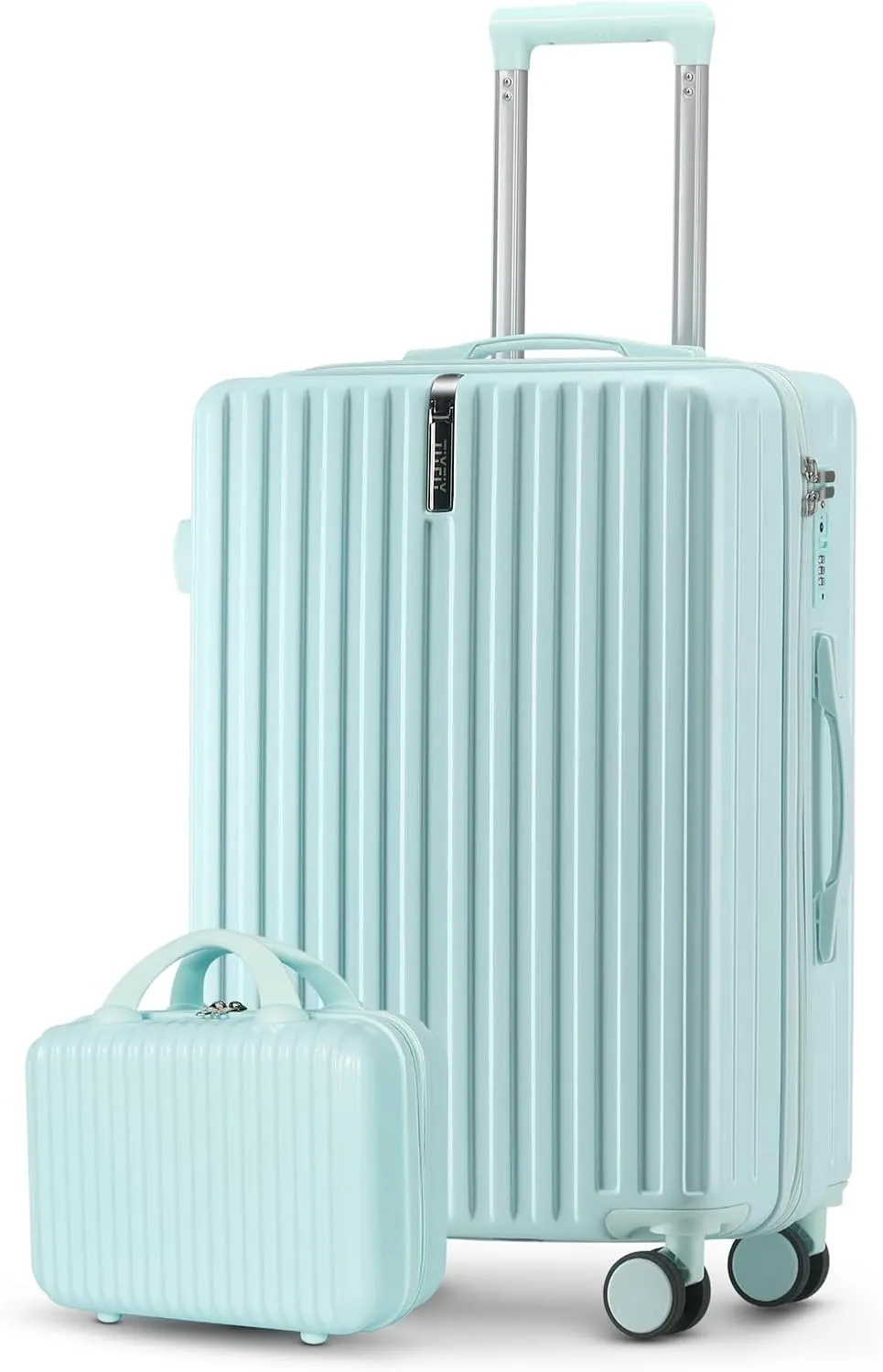 Carry on Luggage 22x14x9 Airline Approved Carry On Luggage Set,Hardside Luggage with Spinner Wheels TSA Lock PC Material (Blue)