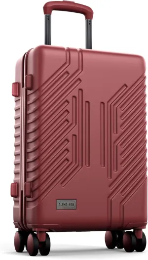 Carry On Luggage, Spinner Wheels Airline Approved 22 inch Lightweight Expandable Hard-shell Suitcase with Built-in TSA Lock and USB Port, Burgundy