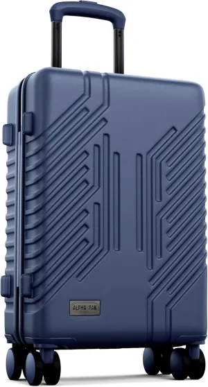 Carry On Luggage, Spinner Wheels Airline Approved 22 inch Lightweight Expandable Hard-shell Suitcase with Built-in TSA Lock and USB Port, Navy blue