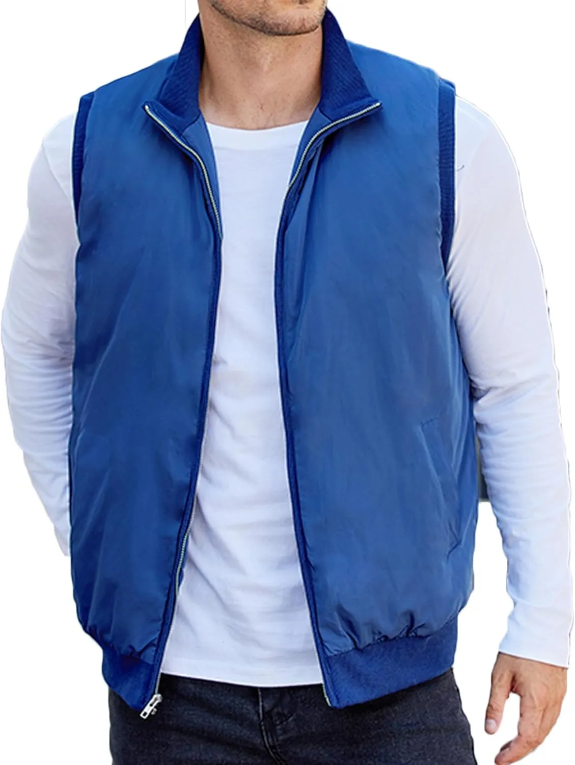 COOFANDY Men's Casual Outerwear Vests Padded Sleeveless Jacket Winter Outdoor Warm with Pockets