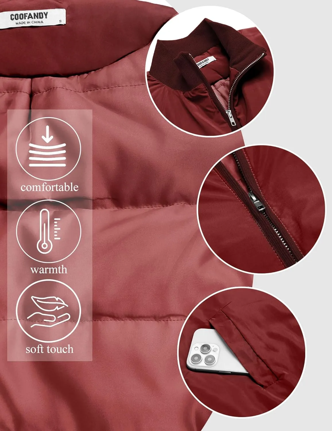 COOFANDY Men's Casual Outerwear Vests Padded Sleeveless Jacket Winter Outdoor Warm with Pockets