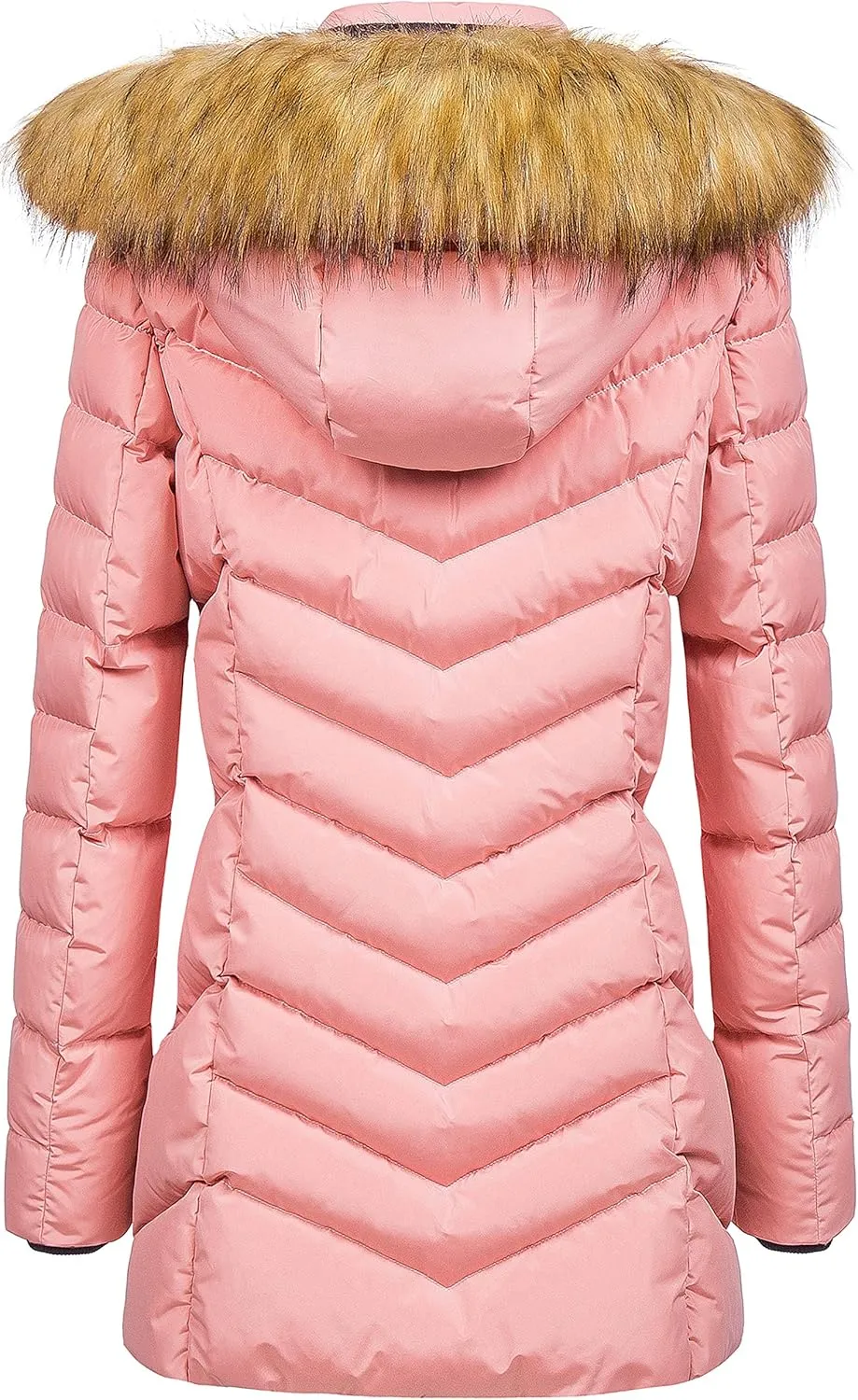 CREATMO US Women's Winter Hooded Coat Waterproof Warm Long Puffer Jacket Parka