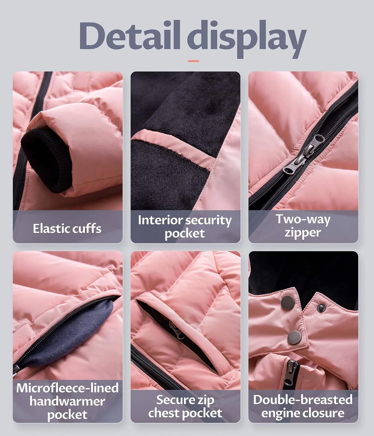 CREATMO US Women's Winter Hooded Coat Waterproof Warm Long Puffer Jacket Parka