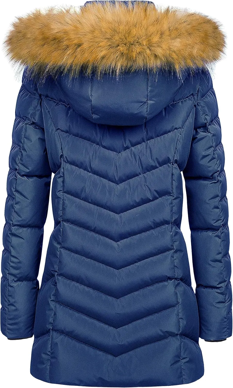 CREATMO US Women's Winter Hooded Coat Waterproof Warm Long Puffer Jacket Parka