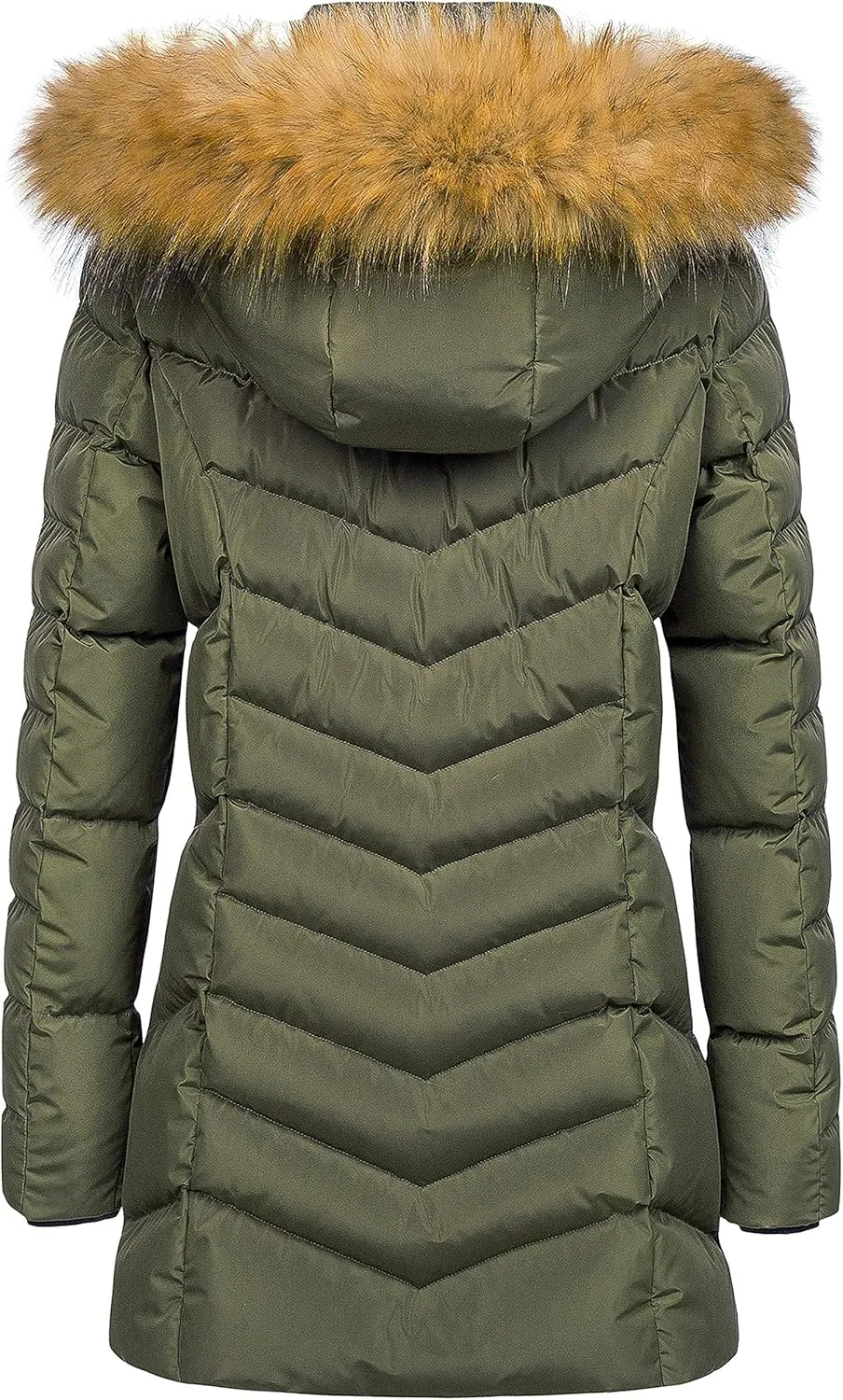 CREATMO US Women's Winter Hooded Coat Waterproof Warm Long Puffer Jacket Parka
