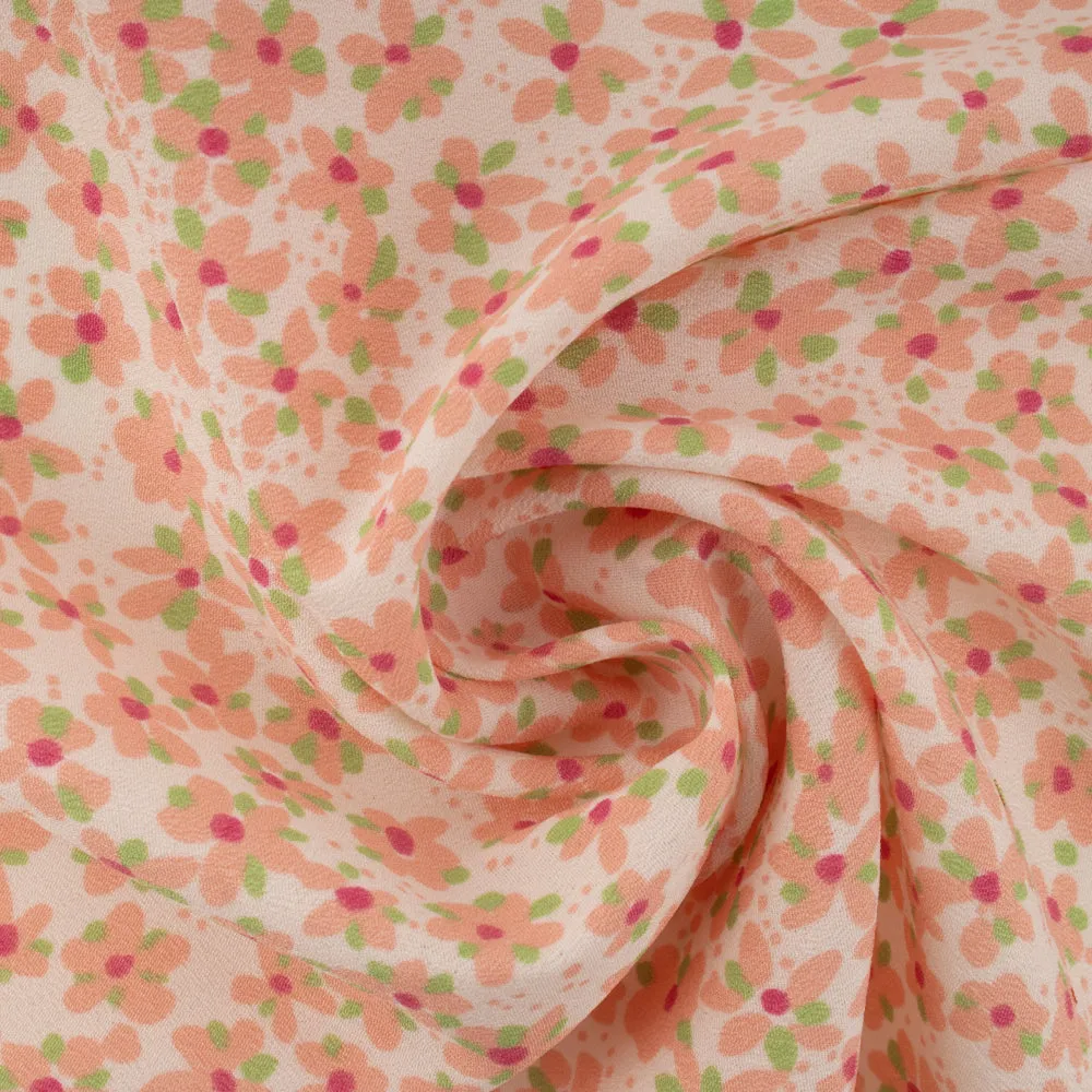 Crepe Print - DELPHINE - Daisy small - Peach