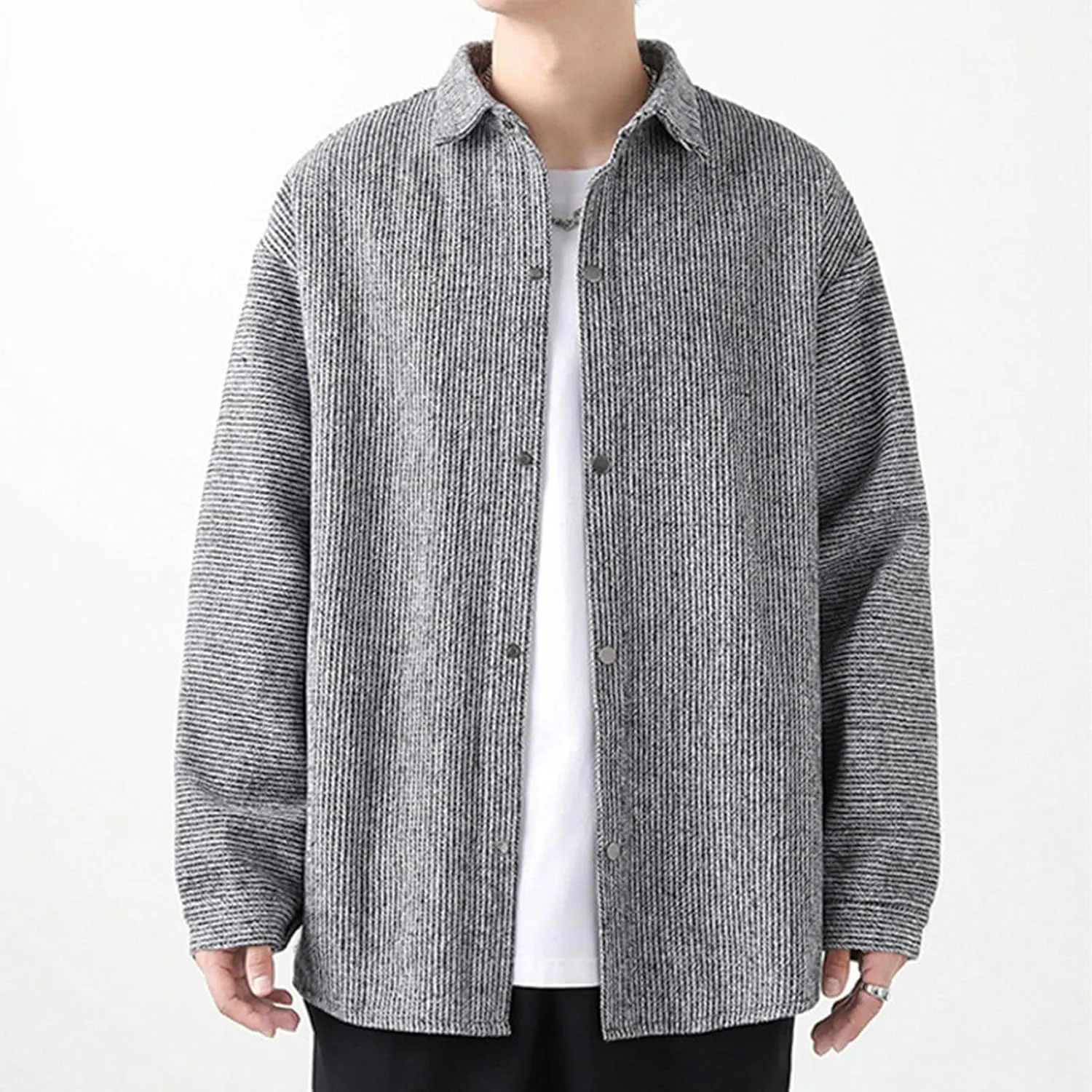 DGHM-JLMY Male Lamb Wool Warm Cotton-Padded Jacket Coats Hip Hop Warm Male Parkas Winter Loose Zipper Padded Jacket