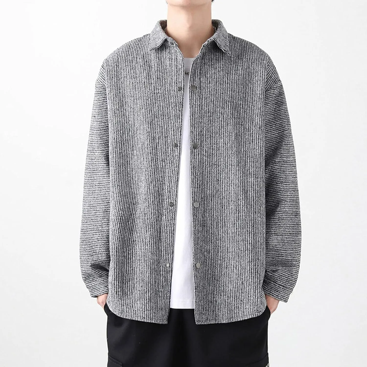 DGHM-JLMY Male Lamb Wool Warm Cotton-Padded Jacket Coats Hip Hop Warm Male Parkas Winter Loose Zipper Padded Jacket