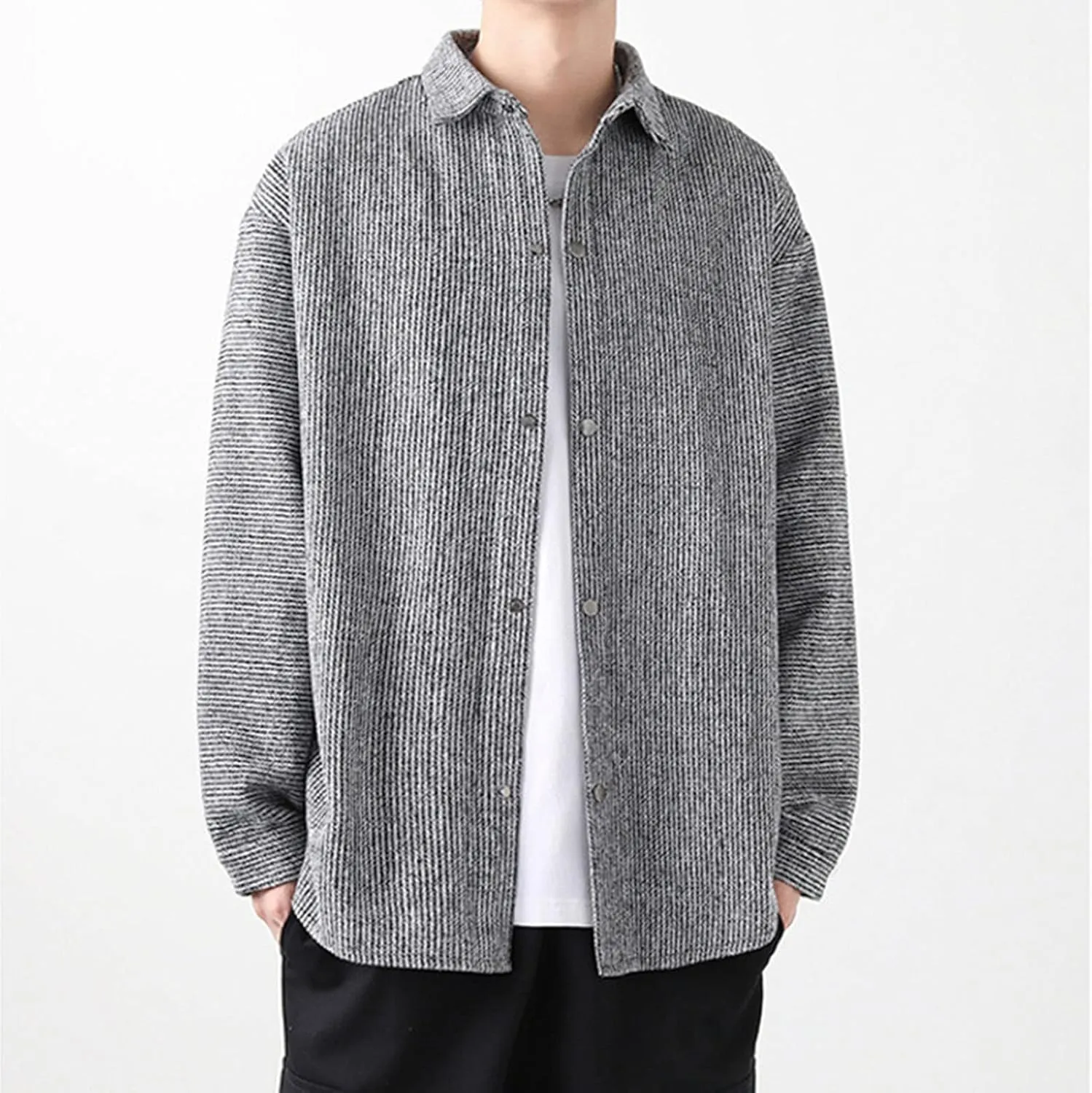 DGHM-JLMY Male Lamb Wool Warm Cotton-Padded Jacket Coats Hip Hop Warm Male Parkas Winter Loose Zipper Padded Jacket