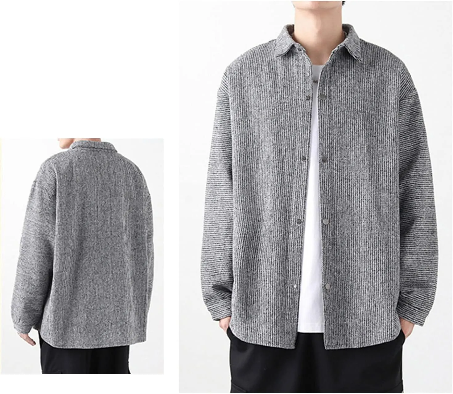 DGHM-JLMY Male Lamb Wool Warm Cotton-Padded Jacket Coats Hip Hop Warm Male Parkas Winter Loose Zipper Padded Jacket