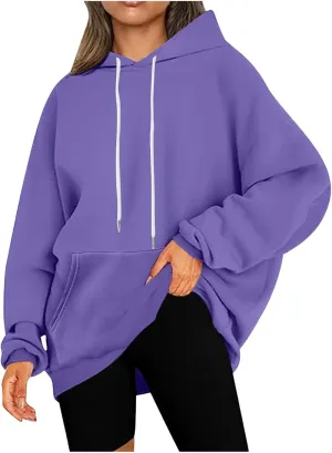 Drawstring Hoodies For Women Fall 2023 Trendy Teen Girls Long Sleeve Oversized Hooded Sweatshirt Pullover y2k Clothes