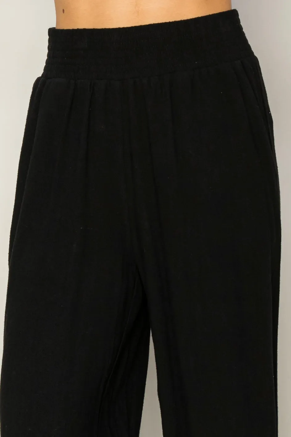 DZ24A879-Wide Linen High Waist Wide Leg Trousers