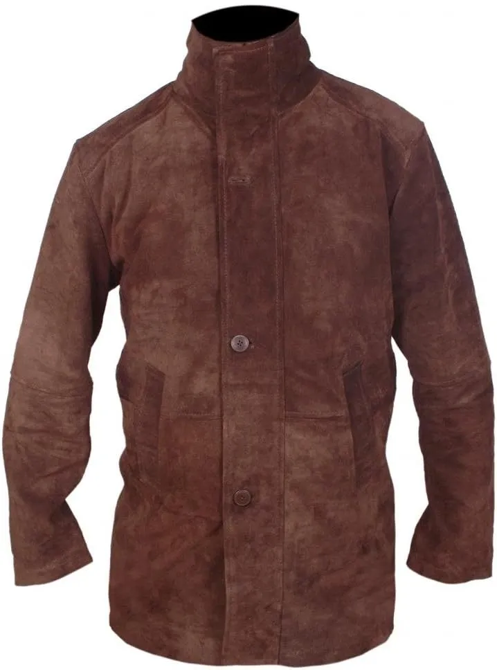 Flesh & Hide F&H Men's Sheriff Walt Longmire Robert Taylor Genuine Leather Coat