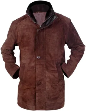 Flesh & Hide F&H Men's Sheriff Walt Longmire Robert Taylor Genuine Leather Coat