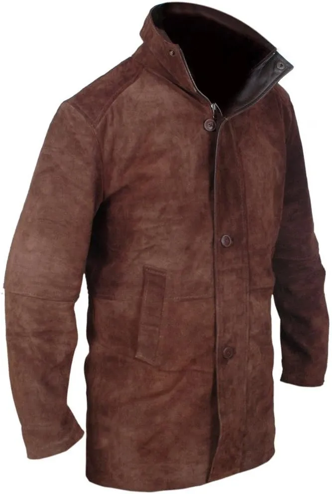 Flesh & Hide F&H Men's Sheriff Walt Longmire Robert Taylor Genuine Leather Coat