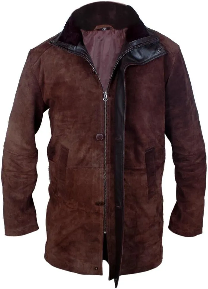 Flesh & Hide F&H Men's Sheriff Walt Longmire Robert Taylor Genuine Leather Coat