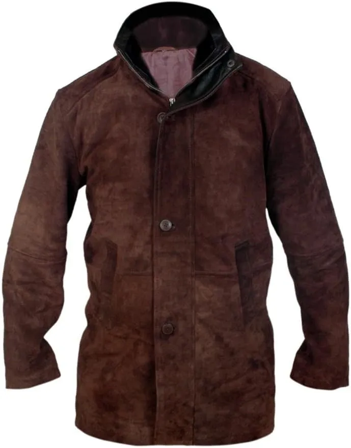 Flesh & Hide F&H Men's Sheriff Walt Longmire Robert Taylor Genuine Leather Coat