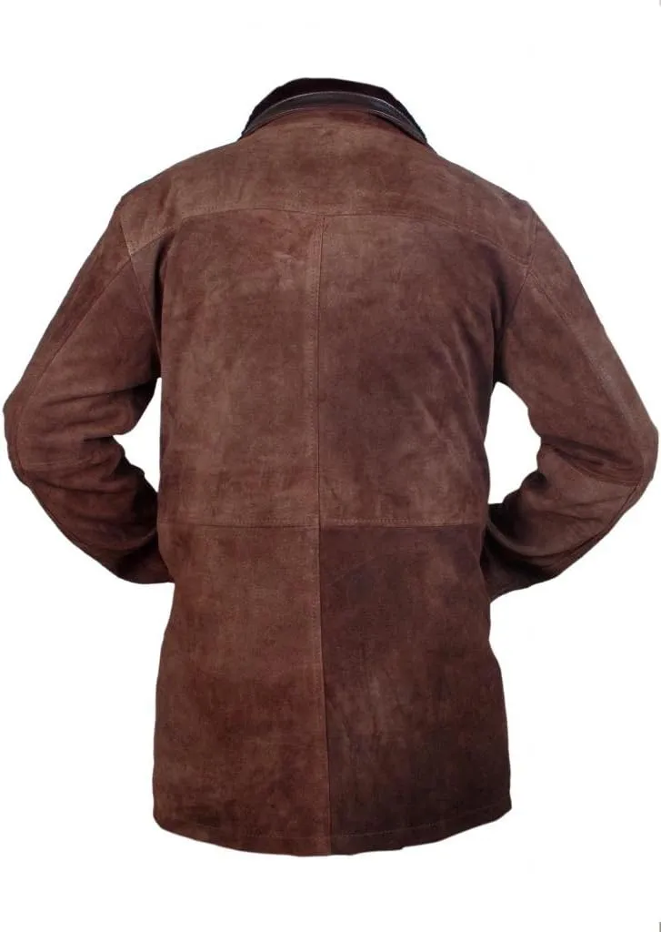 Flesh & Hide F&H Men's Sheriff Walt Longmire Robert Taylor Genuine Leather Coat