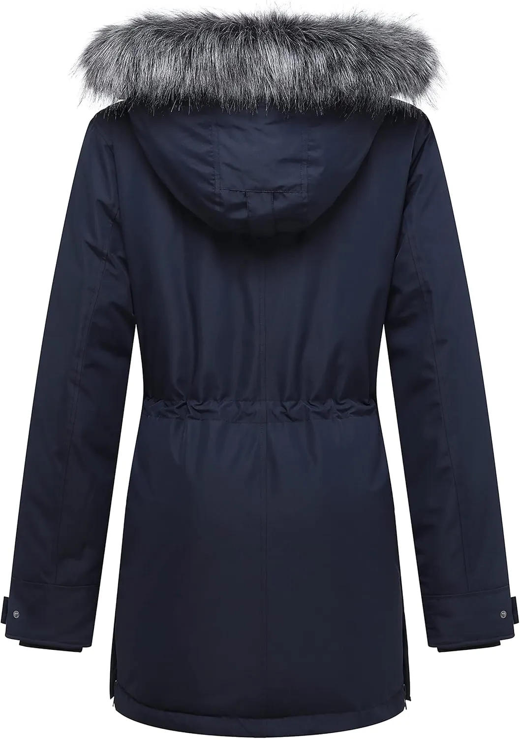 GGleaf Women's Winter Thicken Jacket Quilted Coat Puffer Parka with Faux Fur Trim Hood