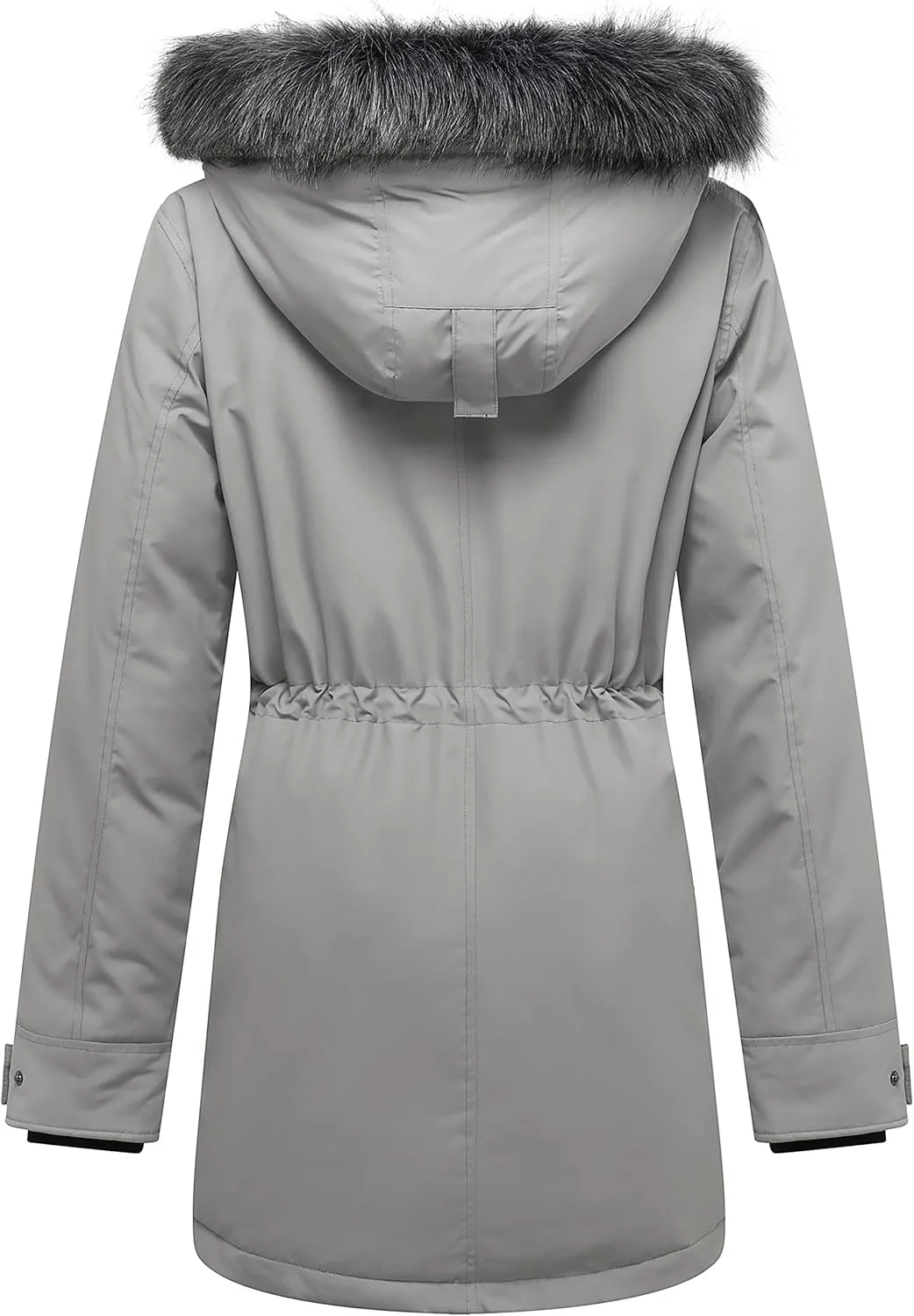 GGleaf Women's Winter Thicken Jacket Quilted Coat Puffer Parka with Faux Fur Trim Hood