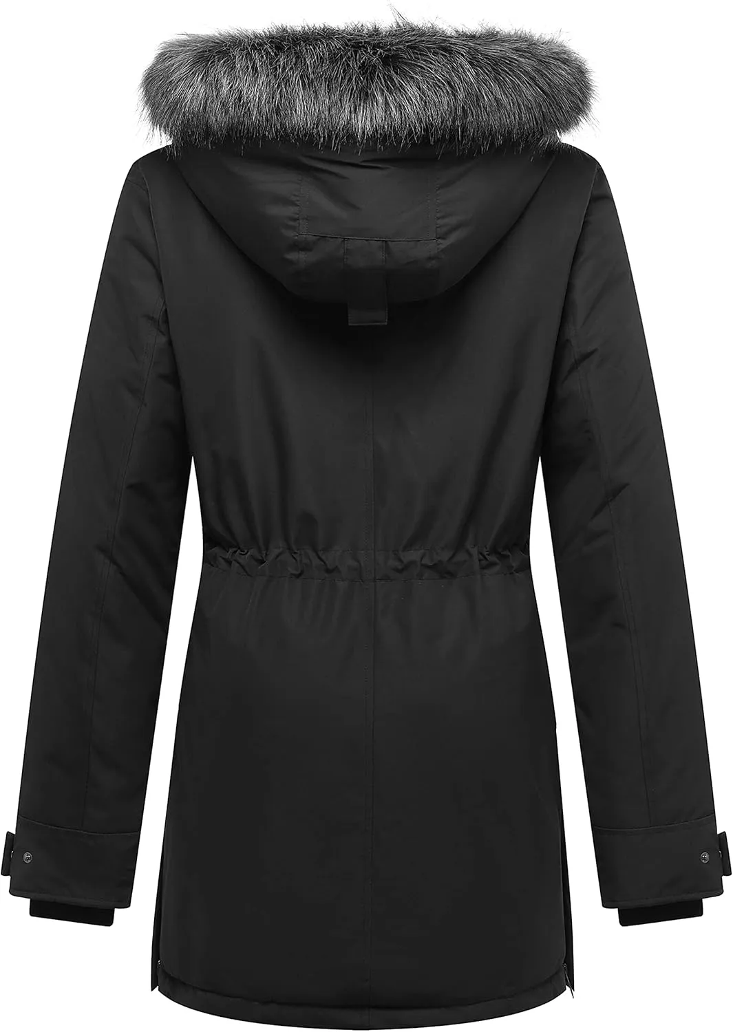 GGleaf Women's Winter Thicken Jacket Quilted Coat Puffer Parka with Faux Fur Trim Hood