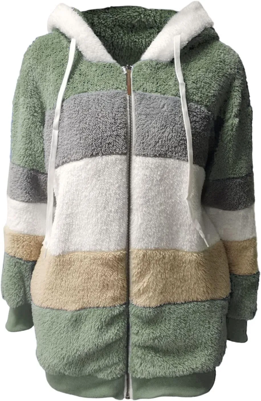 Giraropa Womens Fleece Jackets Plush Hoodie Coats Winter Warm Sweatshirts Teddy Hooded Jumper Oversized Cardigan With Pocket