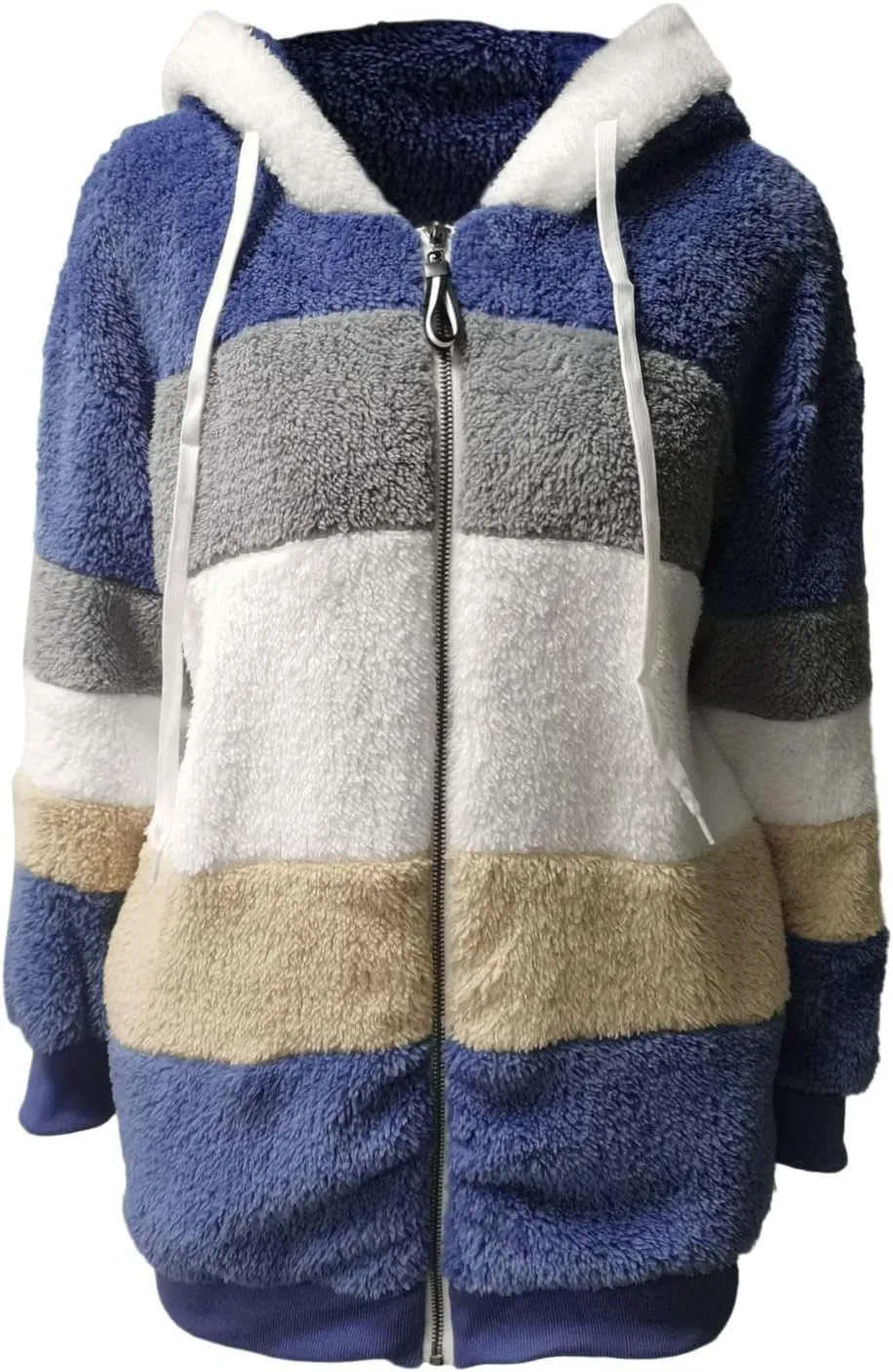 Giraropa Womens Fleece Jackets Plush Hoodie Coats Winter Warm Sweatshirts Teddy Hooded Jumper Oversized Cardigan With Pocket