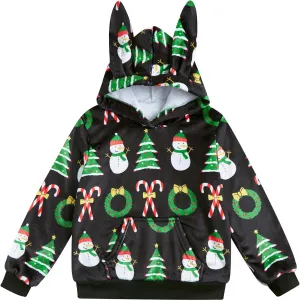 Goodstoworld Girls Fuzzy Fleece Bunny Ear Hoodies Casual Pullover Winter Warm Sweatshirt with Pockets