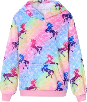 Goodstoworld Girls Fuzzy Fleece Bunny Ear Hoodies Casual Pullover Winter Warm Sweatshirt with Pockets