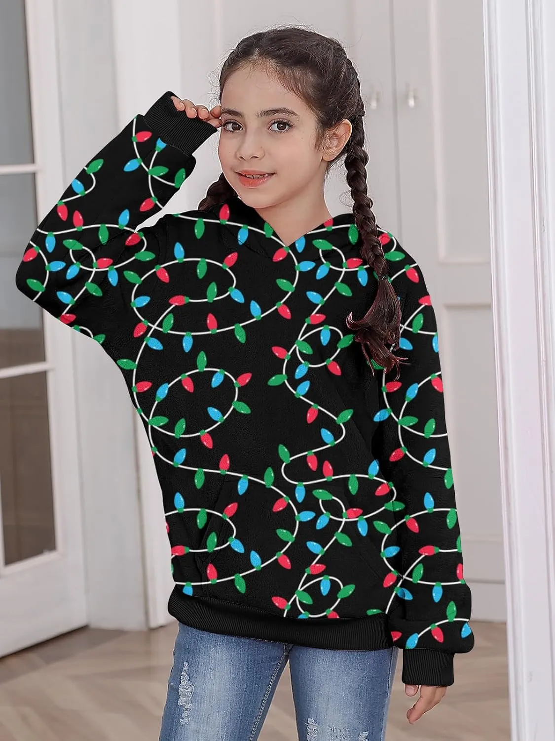 Goodstoworld Girls Fuzzy Fleece Bunny Ear Hoodies Casual Pullover Winter Warm Sweatshirt with Pockets