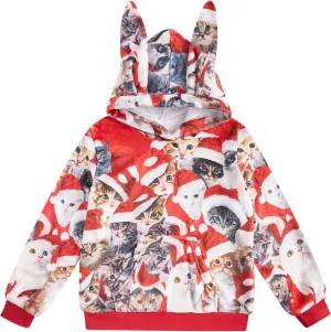 Goodstoworld Girls Fuzzy Fleece Bunny Ear Hoodies Casual Pullover Winter Warm Sweatshirt with Pockets
