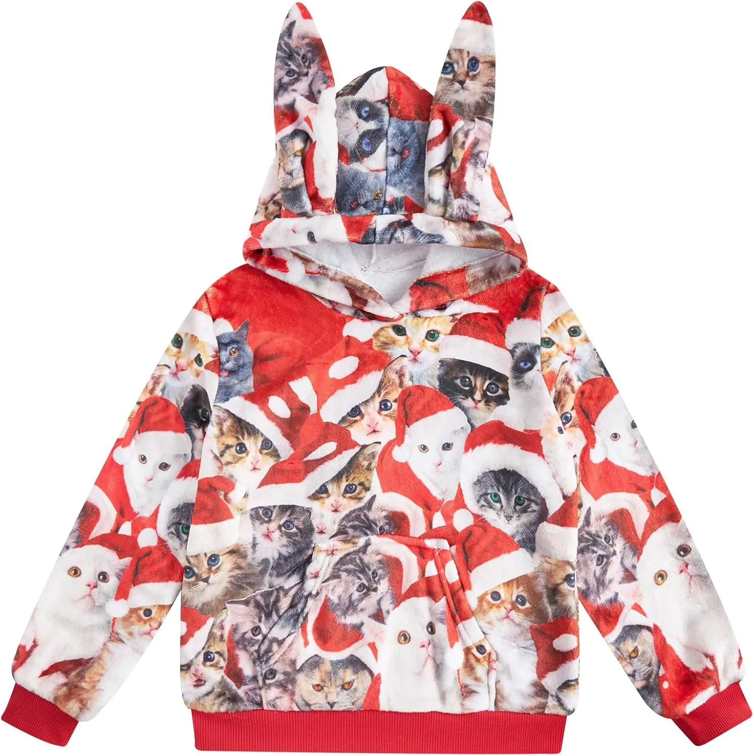 Goodstoworld Girls Fuzzy Fleece Bunny Ear Hoodies Casual Pullover Winter Warm Sweatshirt with Pockets