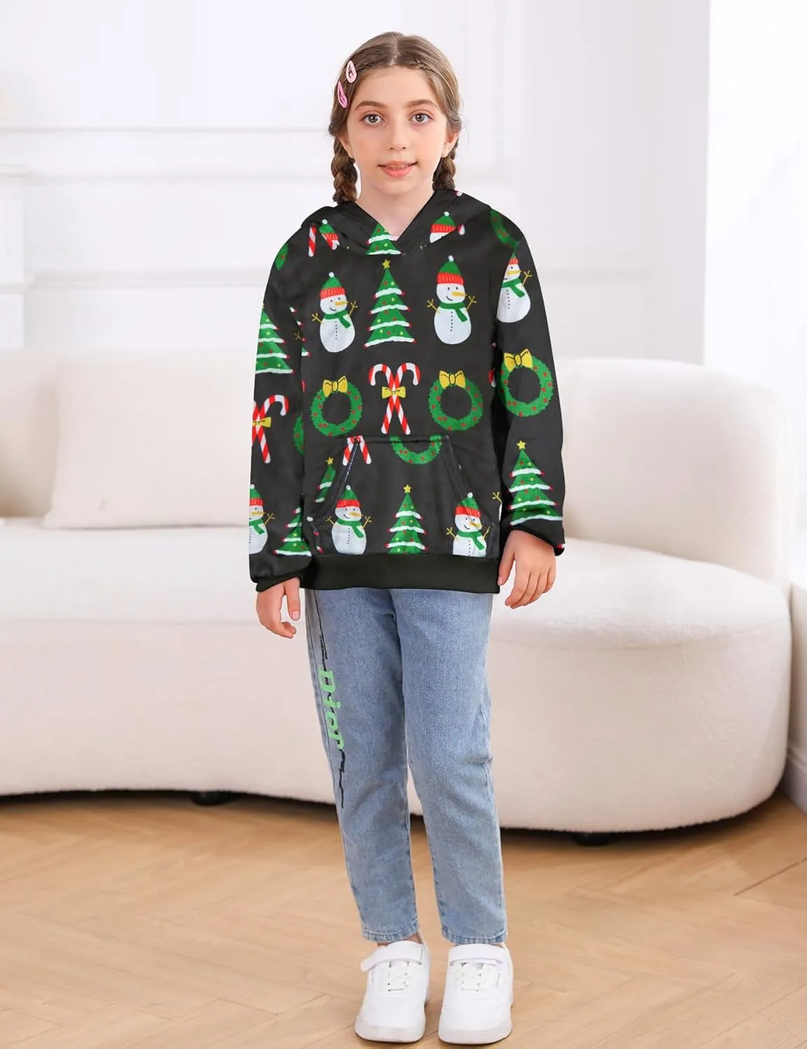 Goodstoworld Girls Fuzzy Fleece Bunny Ear Hoodies Casual Pullover Winter Warm Sweatshirt with Pockets